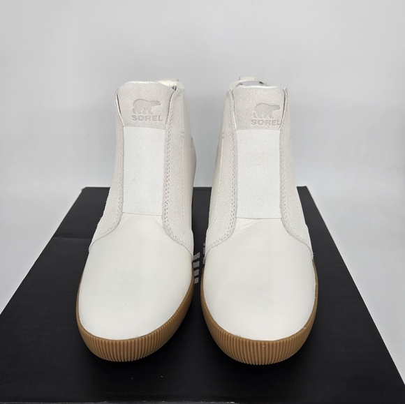 New Sorel Out N About Pull On Wedge Booties Leather Boots Women's Size 7.5 - Picture 2 of 8